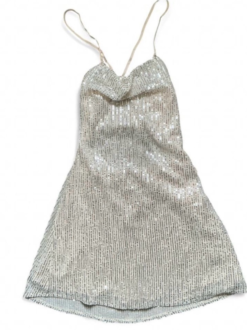 Hello Molly Silver Sequin Mini Dress